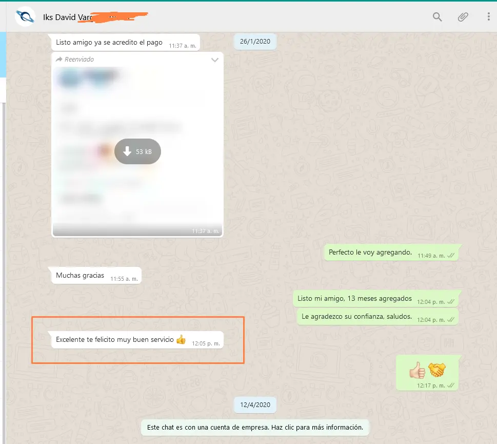 Cliente satisfecho - Excelente servicio