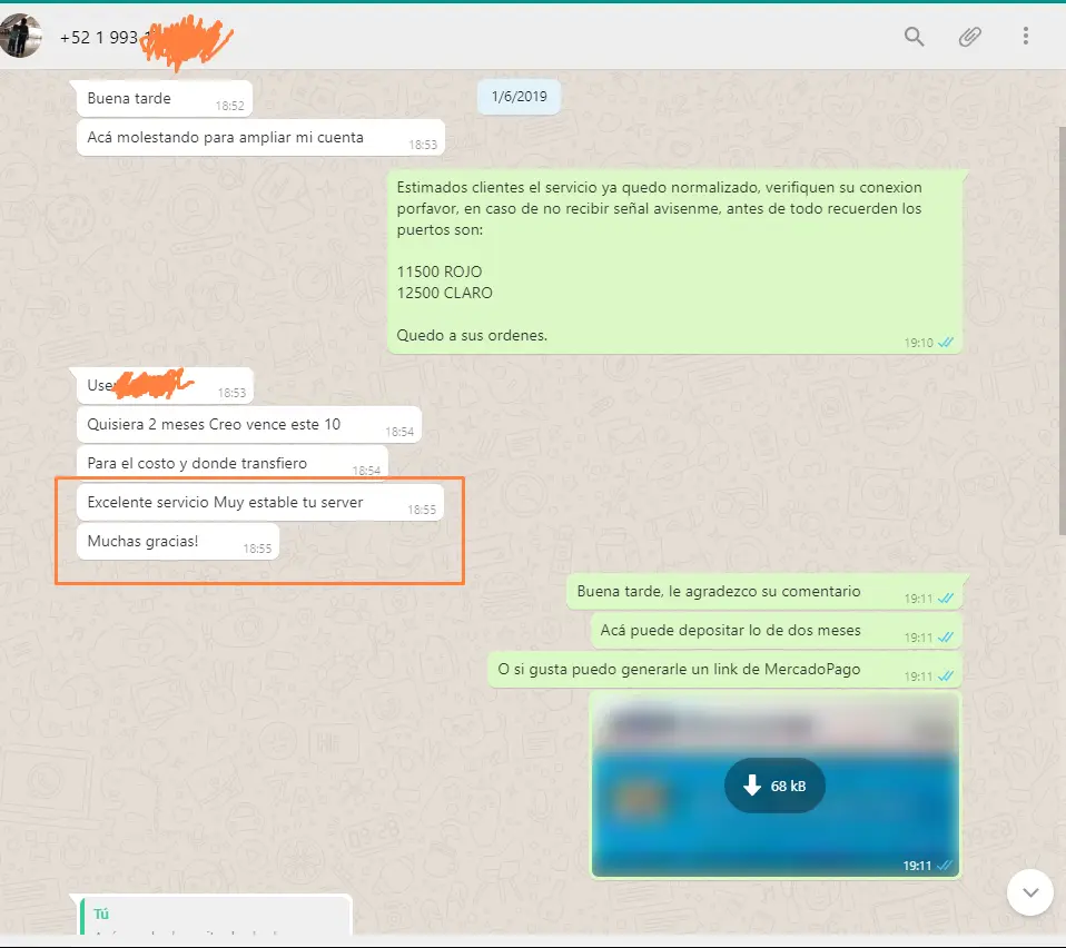Cliente - Excelente servicio muy estable