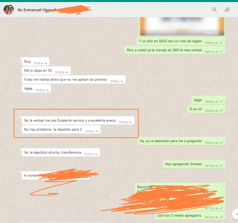 Cliente - Excelente servicio y precio